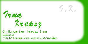 irma krepsz business card